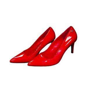 Calvin Klein Red patent leather mid high heels, about a 3 inch heel